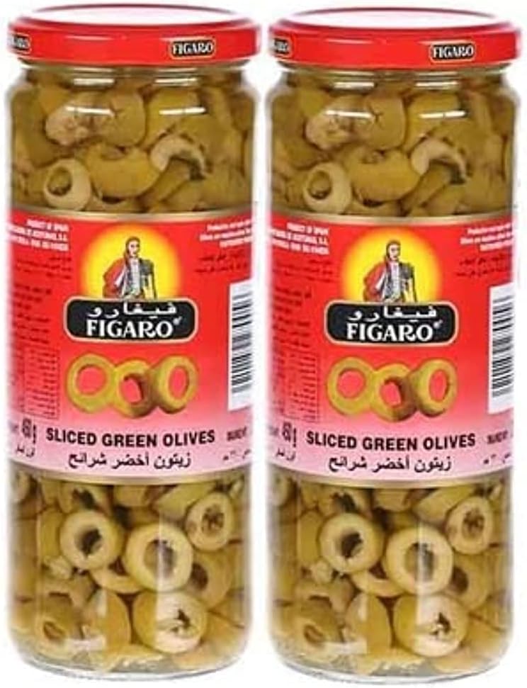 عبوة مزدوجة من زيتون فيجارو الأخضر المقطع - 460 غرام